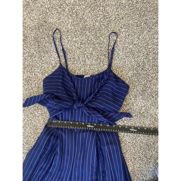 Flying Tomato Jumpsuit Womens Small Blue Nautical Lightweight Wide Leg Anthro - Picture 9 of 12